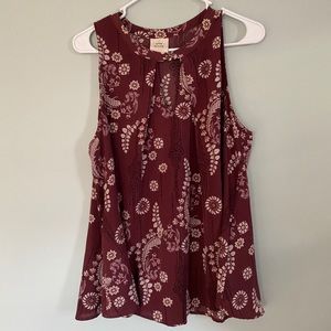 Sleeveless KnoxRose swing blouse, cutout neckline